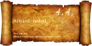 Albini Antal névjegykártya